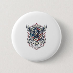 Patriottische Bizon Adelaar Wapenschild Dier Hybri Ronde Button 5,7 Cm