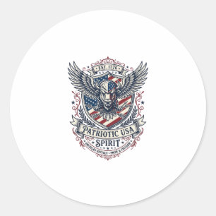 Patriottische Bizon Adelaar Wapenschild Dier Hybri Ronde Sticker