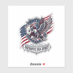 Patriottische Bizon Adelaar Wapenschild Dier Hybri Sticker