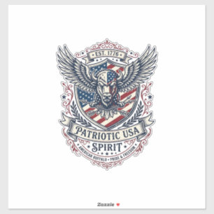 Patriottische Bizon Adelaar Wapenschild Dier Hybri Sticker