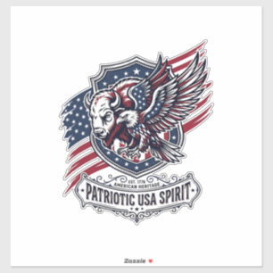 Patriottische Bizon Adelaar Wapenschild Dier Hybri Sticker
