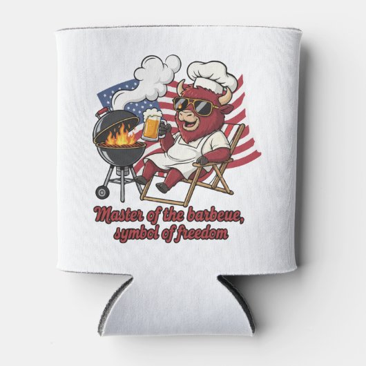 Patriottische Bizon BBQ Master USA Vlag Blikjeskoeler (Voorkant)