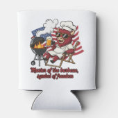 Patriottische Bizon BBQ Master USA Vlag Blikjeskoeler (Achterkant)