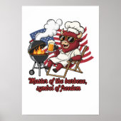 Patriottische Bizon BBQ Master USA Vlag Poster (Voorkant)