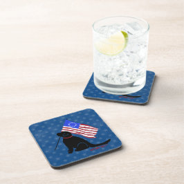 Patriottische Black Lab Amerikaanse Vlag Bier Onderzetter