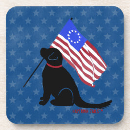 Patriottische Black Lab Amerikaanse Vlag Bier Onderzetter