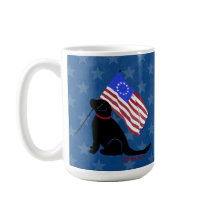 Patriottische Black Lab hond Amerikaanse vlag koff