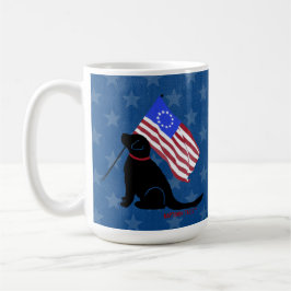 Patriottische Black Lab hond Amerikaanse vlag koff Koffiemok
