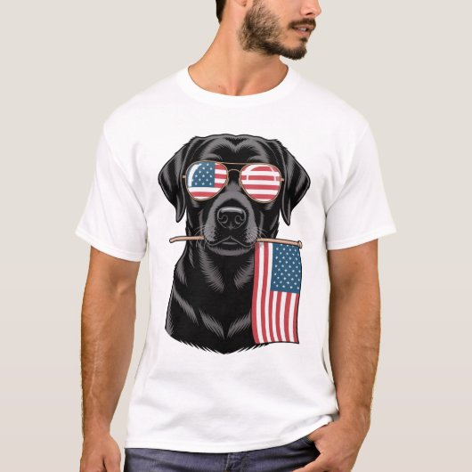 Patriottische Black Lab T-shirt (Voorkant)