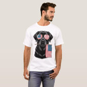 Patriottische Black Lab T-shirt (Voorkant volledig)
