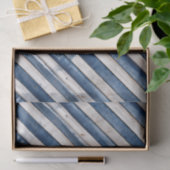 Patriottische blau gestreepte houtlook tissuepapier (Geschenk)