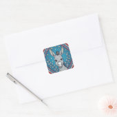 Patriottische Blauwe Ezel Illustratie Vierkante Sticker (Envelop)
