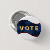 Patriottische Blauwe Golf Stem Ronde Button 3,2 Cm (Voorkant /achterkant)