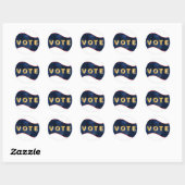 Patriottische Blauwe Golf Stem Ronde Sticker (Vel)