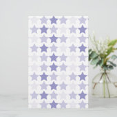 Patriottische Blauwe Ombre Sterren Briefpapier (Staand voorkant)