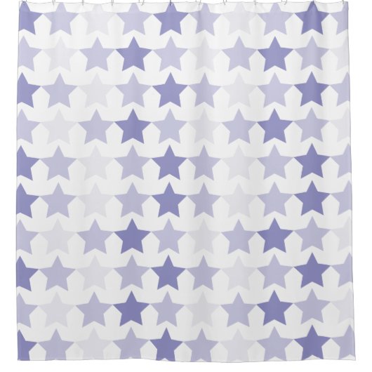 Patriottische Blauwe Ombre Sterren Douchegordijn (Voorkant)