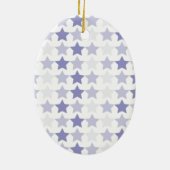Patriottische Blauwe Ombre Sterren Keramisch Ornament (Achterkant)