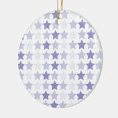 Patriottische Blauwe Ombre Sterren Keramisch Ornament (Links)