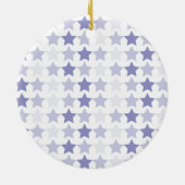 Patriottische Blauwe Ombre Sterren Keramisch Ornament (Achterkant)