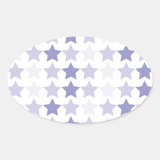 Patriottische Blauwe Ombre Sterren Ovale Sticker (Voorkant)