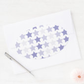 Patriottische Blauwe Ombre Sterren Ovale Sticker (Envelop)