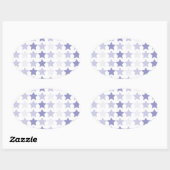 Patriottische Blauwe Ombre Sterren Ovale Sticker (Vel)