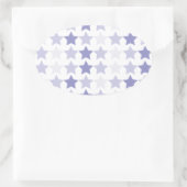 Patriottische Blauwe Ombre Sterren Ovale Sticker (Tas)