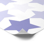 Patriottische Blauwe Ombre Sterren Poster (Hoek)