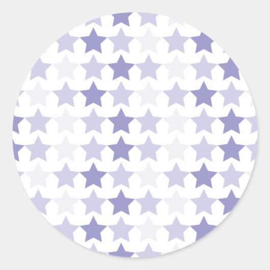 Patriottische Blauwe Ombre Sterren Ronde Sticker (Voorkant)