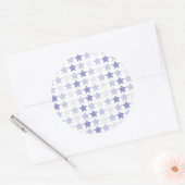 Patriottische Blauwe Ombre Sterren Ronde Sticker (Envelop)