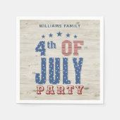 Patriottische blauwe rode sterren strepen | 4 juli servet (Voorkant)