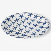 Patriottische blauwe sterren op het witte veld papieren bordje (Gekanteld)