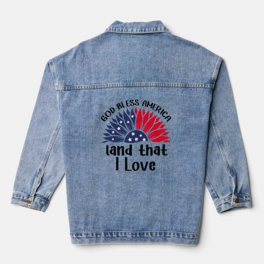 patriottische bloei denim jacket (Achterkant)