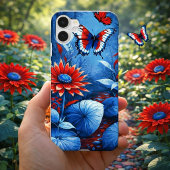 Patriottische bloei en vlinderdromenlandschap Case-Mate iPhone case