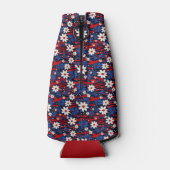 Patriottische bloei - sterren, strepen en bloemige flesjeskoeler (Achterkant)