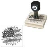 Patriottische Bloem Rubber Stamp Rubberstempel (Gestempeld)