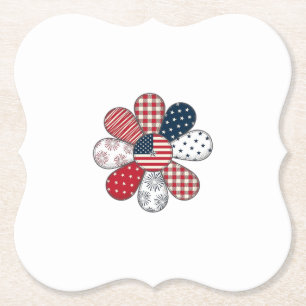 Patriottische Bloem Vintage Vector T-shirt Ontwerp Kartonnen Onderzetters