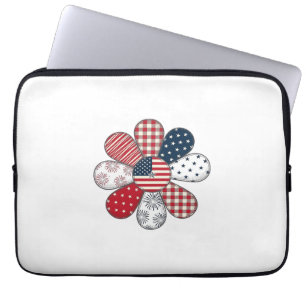 Patriottische Bloem Vintage Vector T-shirt Ontwerp Laptop Sleeve