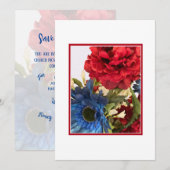 Patriottische bloemen aankondiging kaart. (Voorkant / Achterkant)
