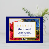 Patriottische bloemen folie uitnodiging (Staand Voorkant)