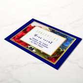 Patriottische bloemen folie uitnodiging (Gedraaid)