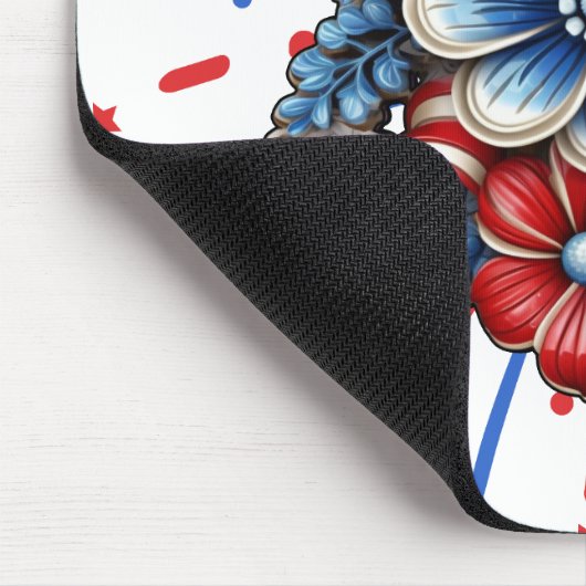 Patriottische Bloemen in Rood Wit & Blauw 4 juli Muismat (Hoek)