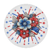 Patriottische Bloemen in Rood Wit & Blauw 4 juli Snijplank (Voorkant)