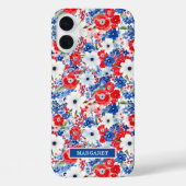 Patriottische Bloemen met Initialen Case-Mate iPhone Case (Achterkant)