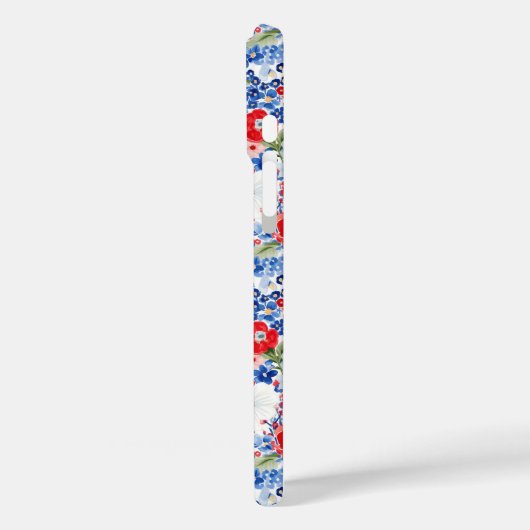 Patriottische Bloemen met Initialen Case-Mate iPhone Case (Achterkant / Links)