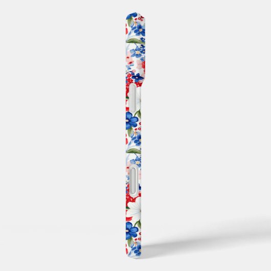 Patriottische Bloemen met Initialen Case-Mate iPhone Case (Achterkant / Rechts)