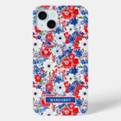 Patriottische Bloemen met Initialen Case-Mate iPhone Case (Achterkant)
