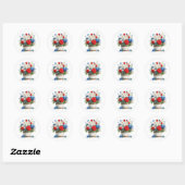 Patriottische bloemen ronde sticker (Vel)