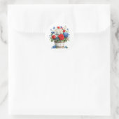 Patriottische bloemen ronde sticker (Tas)