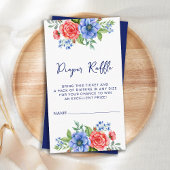 Patriottische Bloemen Rood Wit Blauwe Luier Raffle Informatiekaartje